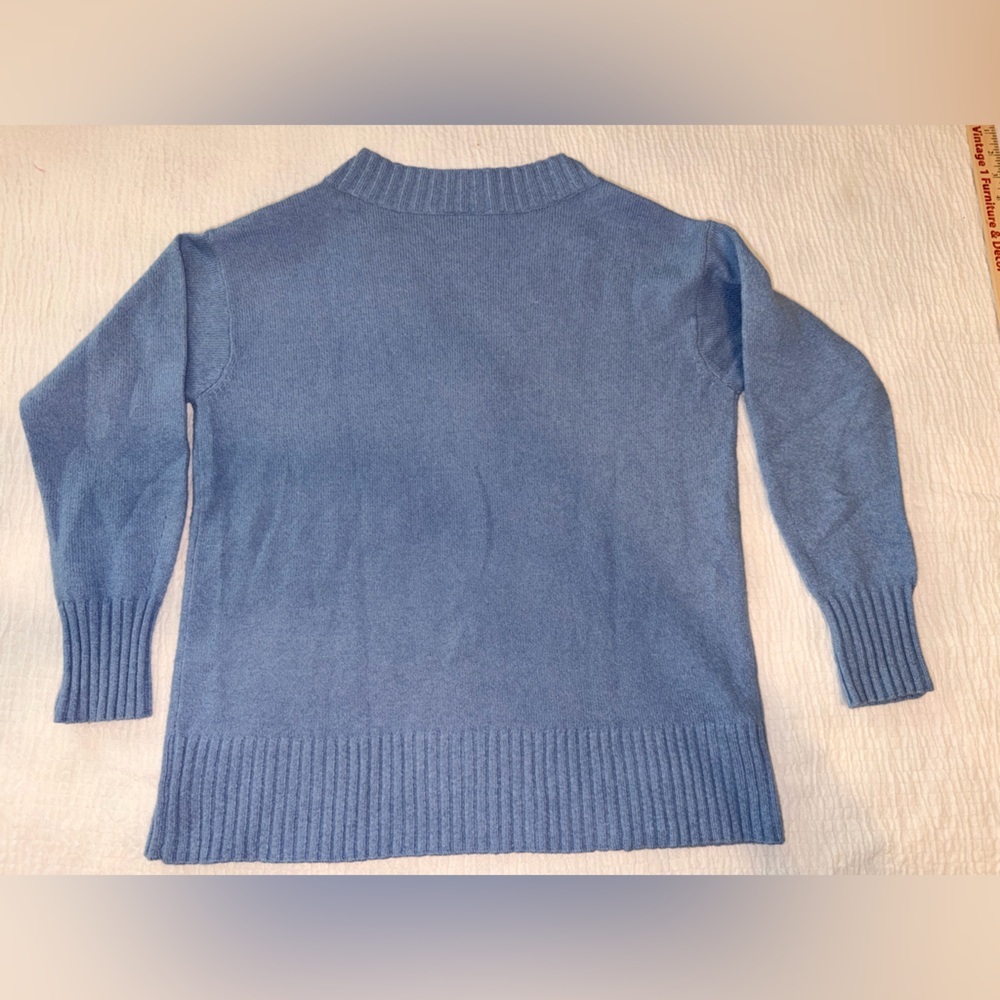 LOFT Light Blue V-Neck Sweater - Picture 8 of 8